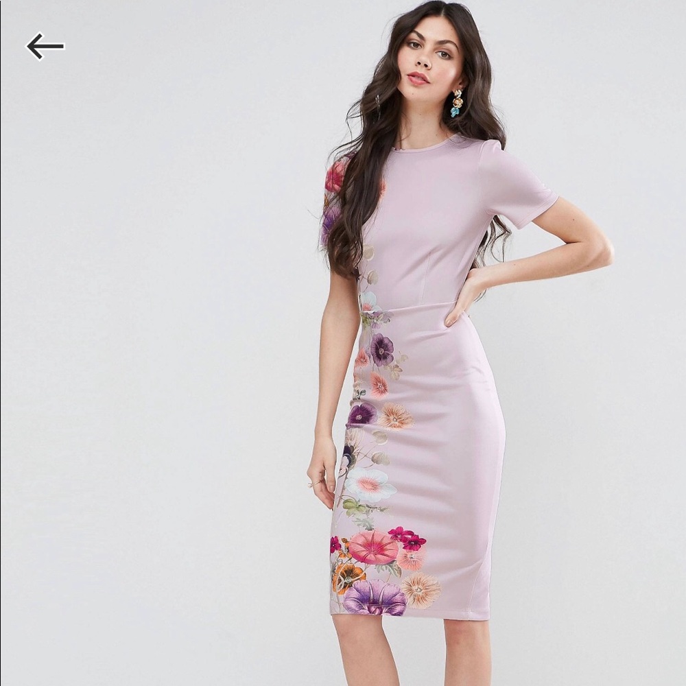 Asos Midi Floral Bodycon Dress